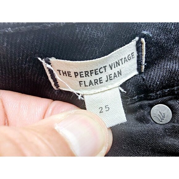 Madewell Size 25X32 Women's Black The Perfect Vintage Flare Denim Jeans Logo Tag - Picture 5 of 12